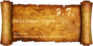 Holzinger Tibor névjegykártya